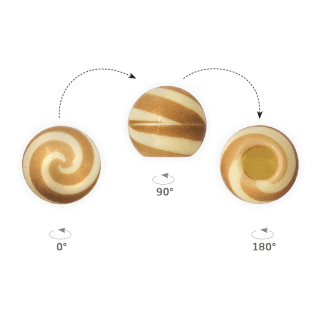 Truffle Shell Swirly Brown - Chocolate Decorations - Truffle Shell - 63 pcs