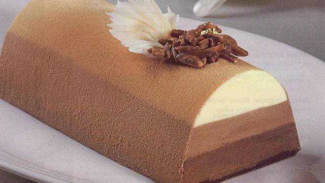 La bûche aux trois chocolats