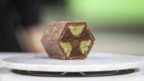 Chocolate, orange and coriander battenberg