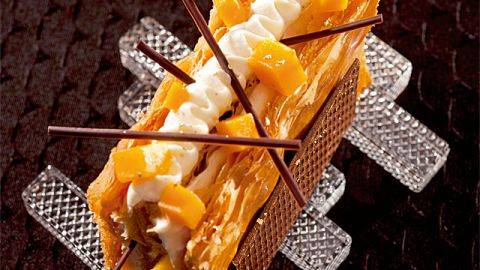 The Millefeuille Mango Coulis - Vanilla Mousse