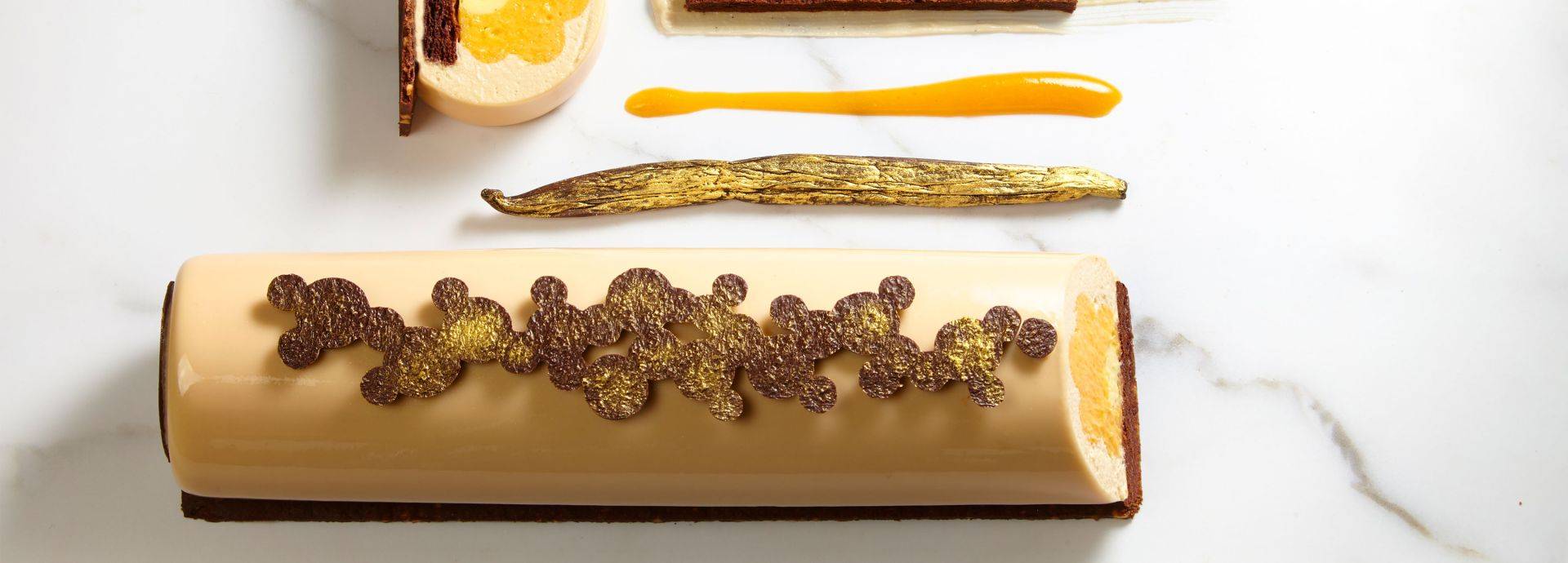 Apricot xmas yule log