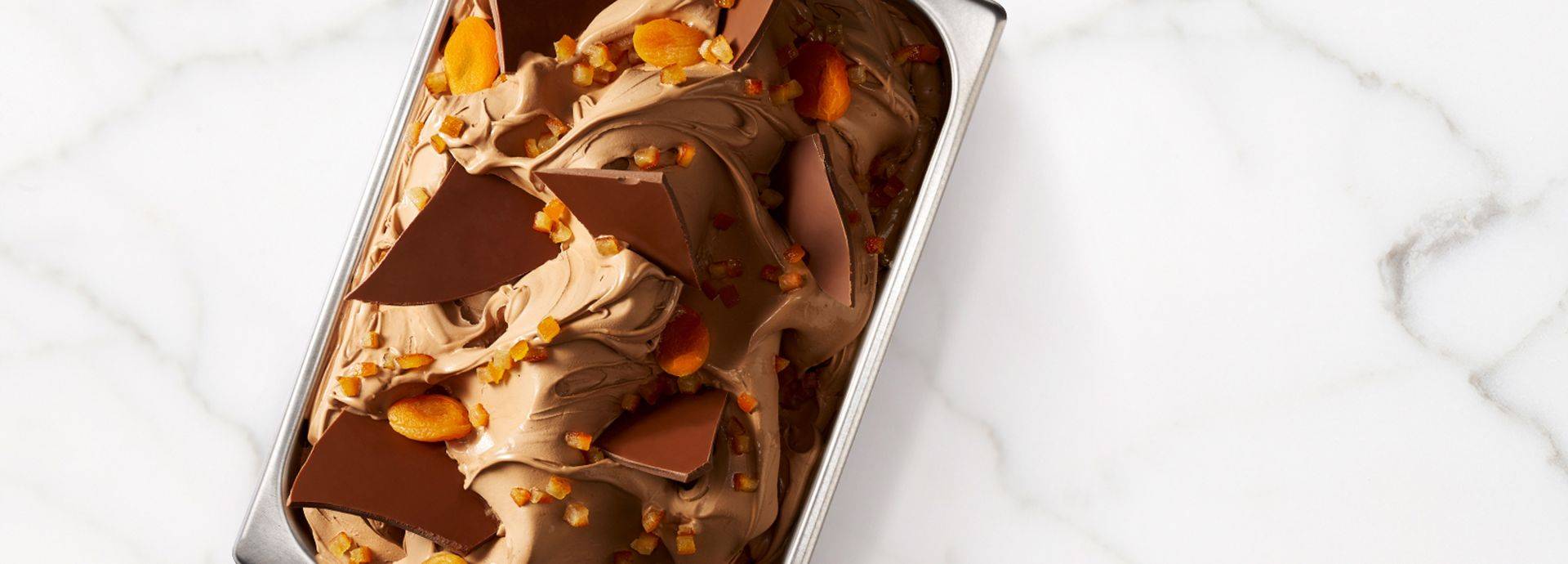 "Single Origin Ecuador" Milk Chocolate Gelato with Apricot