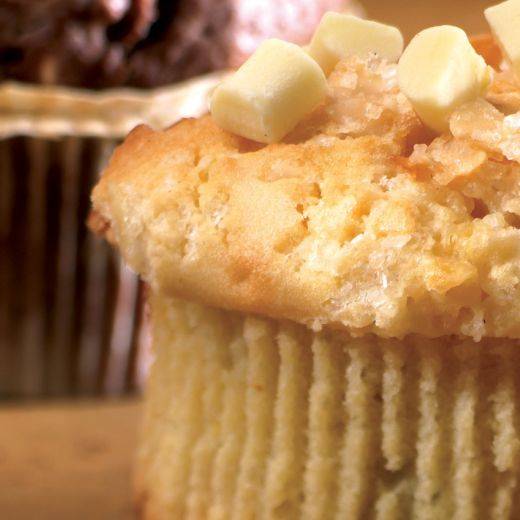 Muffins au chocolat blanc