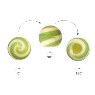 Truffle Shell Swirly Green 2 - Chocolate Decorations - Truffle Shell - 63 pcs